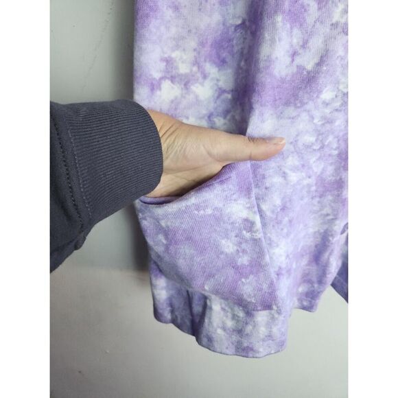Isaac Mizrahi Purple/White Tie Dye Marbled Cotton Blend Knit Cardigan size 2X - Picture 6 of 8